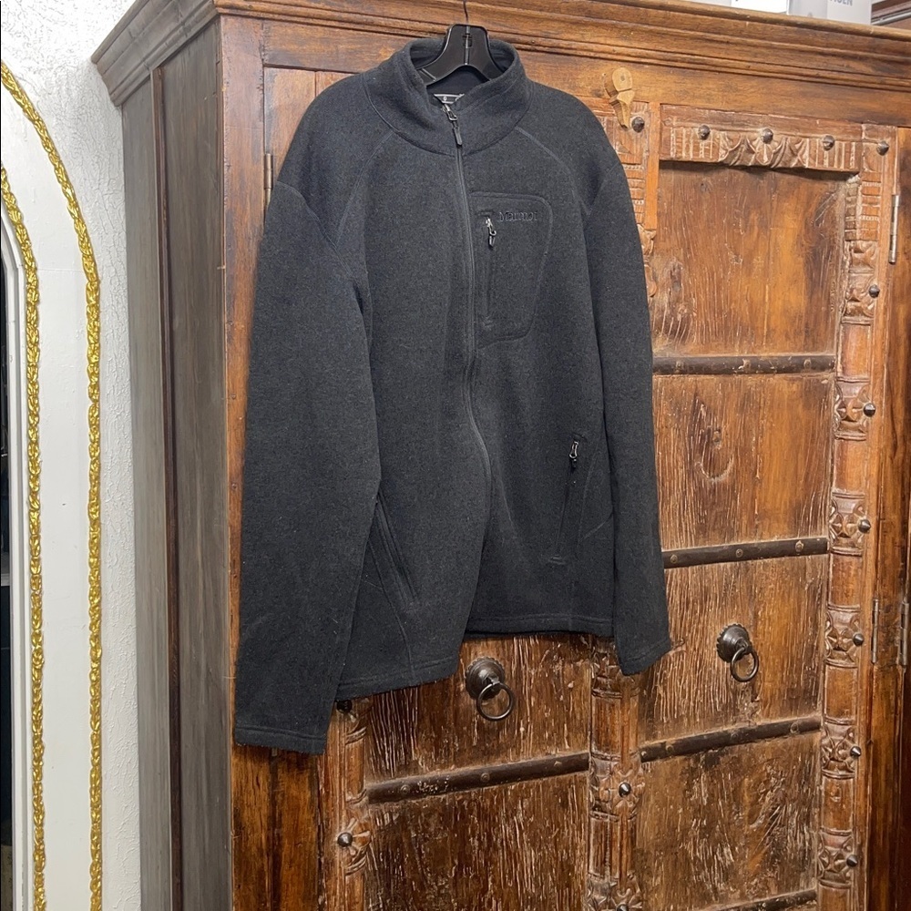 BOGO Marmot Full Zip Fleece Jacket Black Outdoors Hiking Size XL